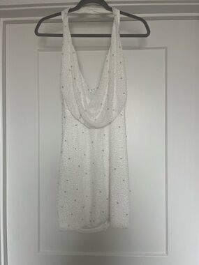 The Vintage Shop White Beaded Mini Dress